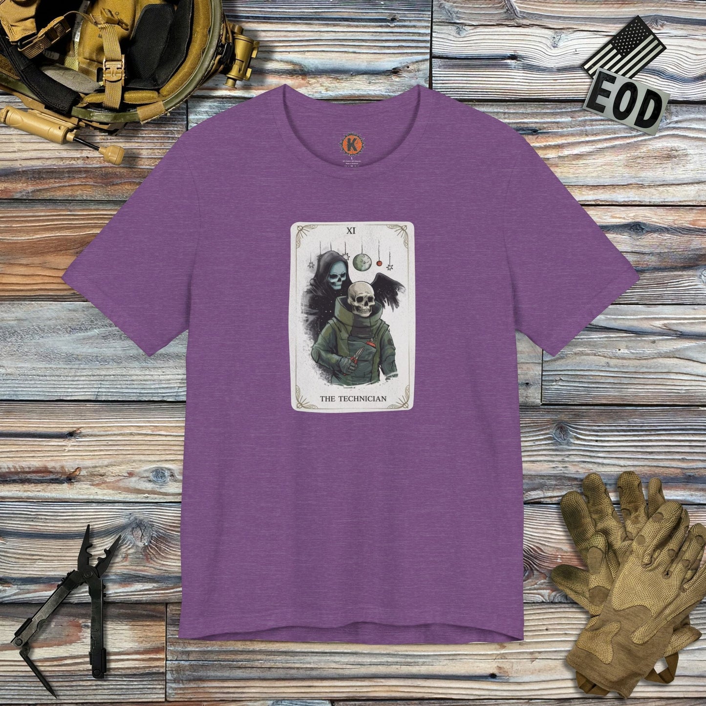 K-Factor Supply Co The Technician Tarot T-Shirt Heather Team Purple / S