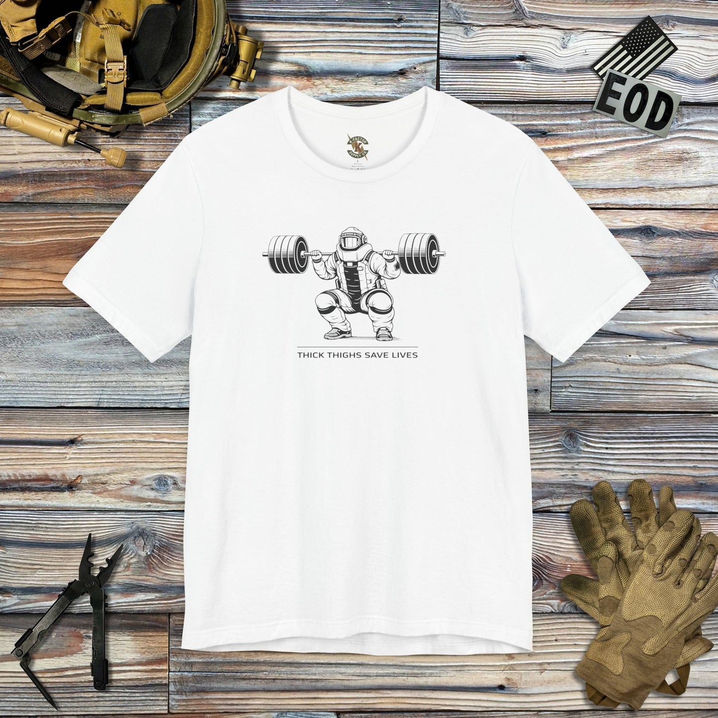 K-Factor Supply Co Thick Thighs (Technician) T-Shirt White / S