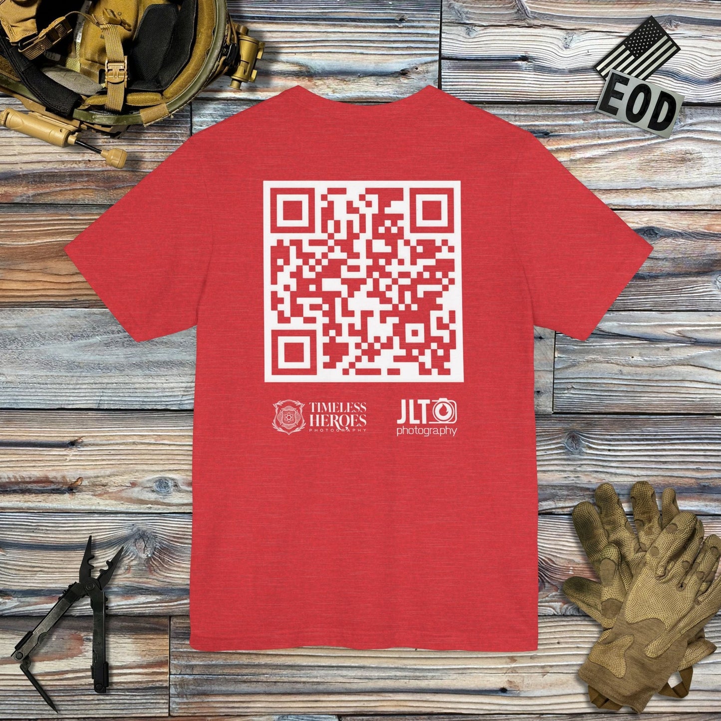 K-Factor Supply Co Timeless Heroes/JLT (Back Print) T-Shirt Heather Red / S