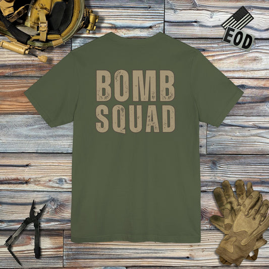 K-Factor Supply Co Traditional Bomb Squad - EOD (Back Print) T-Shirt Military Green / S