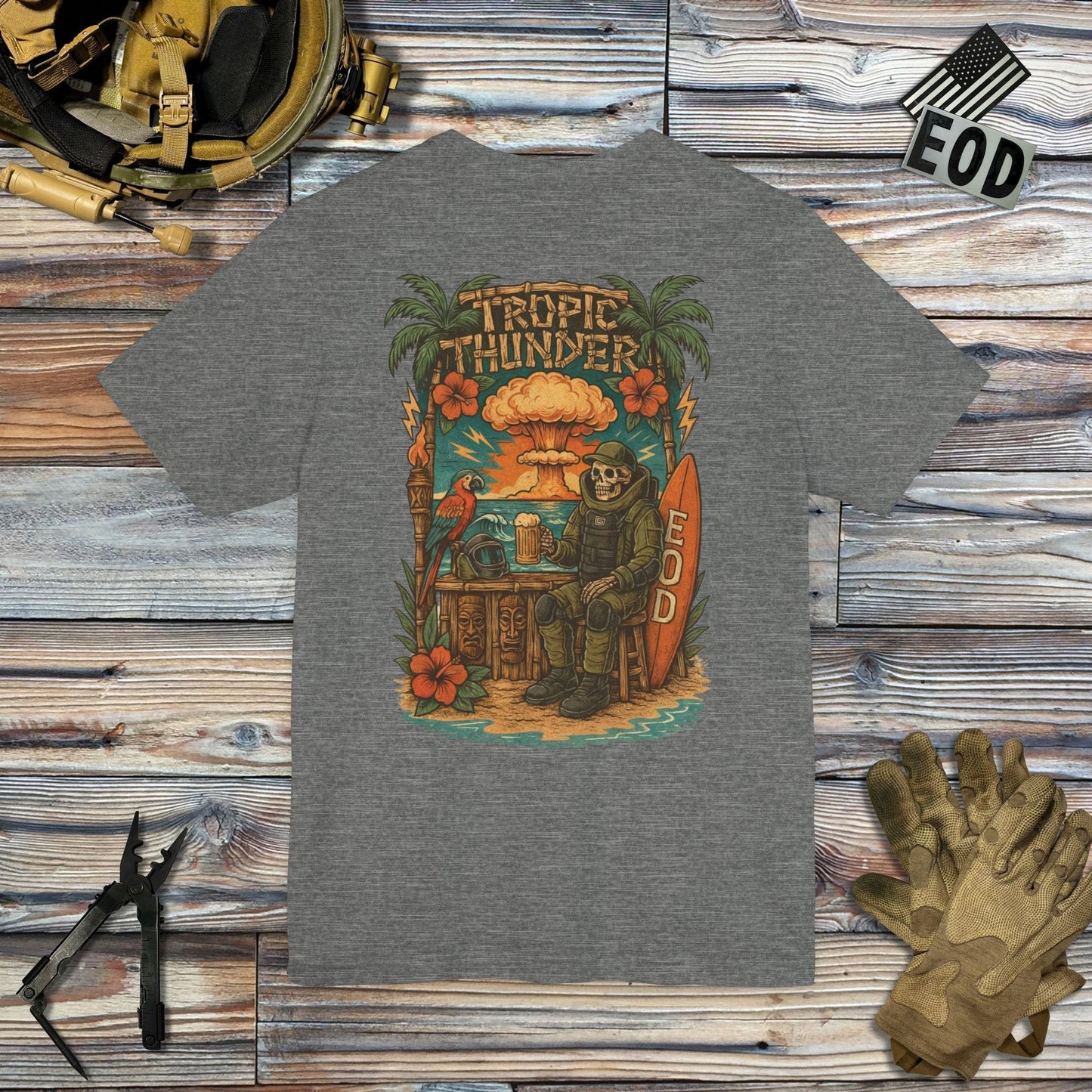 K-Factor Supply Co Tropic Thunder (Back Print) T-Shirt Deep Heather / S