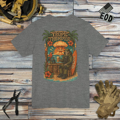 K-Factor Supply Co Tropic Thunder (Back Print) T-Shirt Deep Heather / S