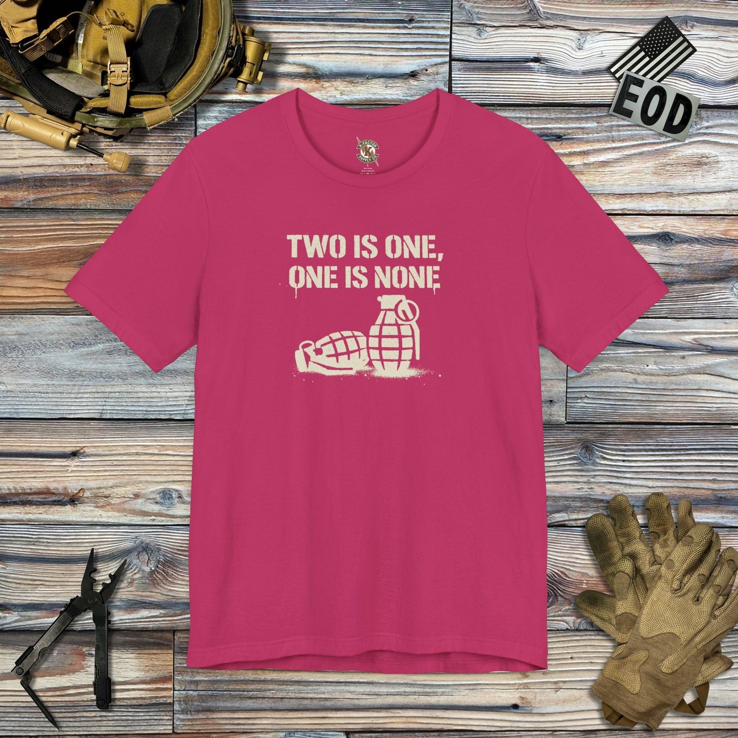 K-Factor Supply Co Two is One (Grenade) T-Shirt Berry / S