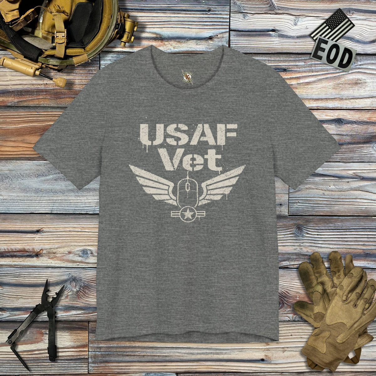K-Factor Supply Co USAF Vet Mk 2 T-Shirt Deep Heather / S