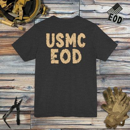 K-Factor Supply Co USMC EOD (Back Print) T-Shirt Dark Grey Heather / S