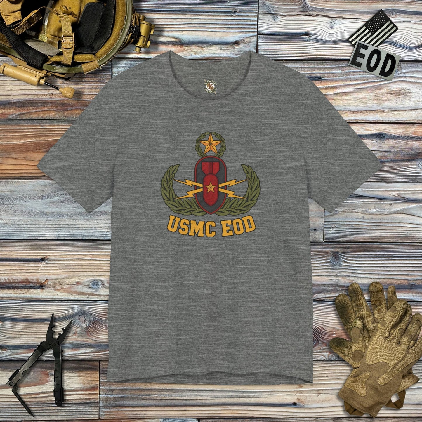 K-Factor Supply Co USMC EOD Crab T-Shirt Deep Heather / M