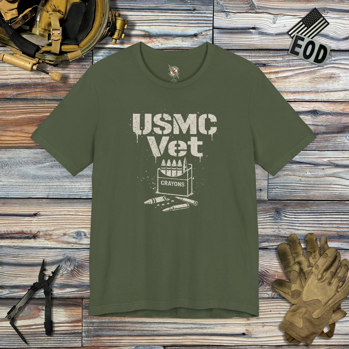 K-Factor Supply Co USMC Vet Mk 1 Mod 1 T-Shirt Military Green / S