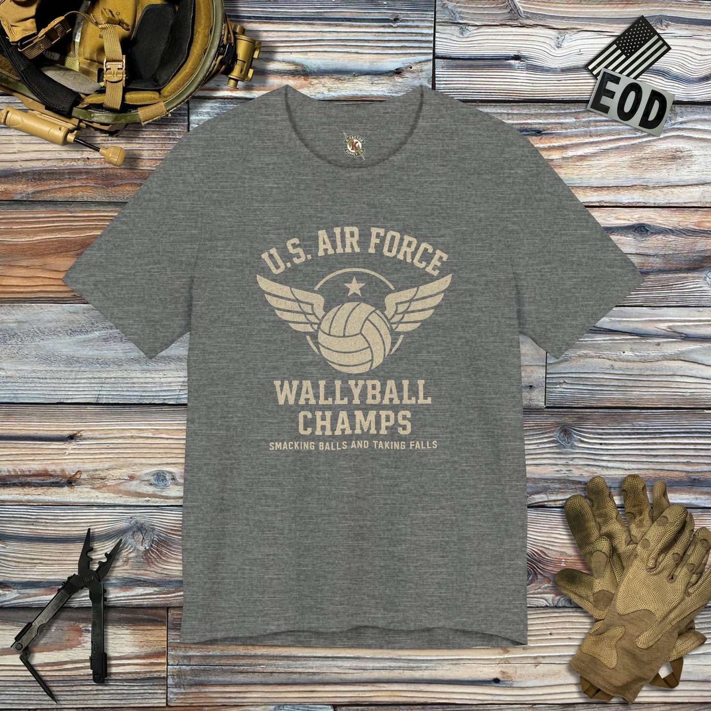 K-Factor Supply Co Wallyball Champs T-Shirt Deep Heather / S