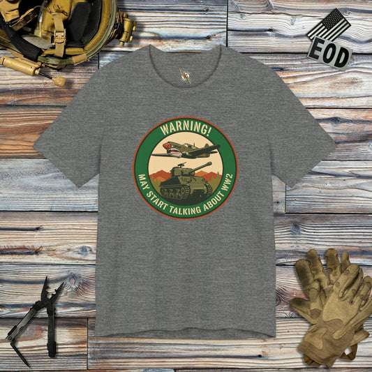 K-Factor Supply Co Warning - WW2 Buff Mk 3 T-Shirt Deep Heather / S