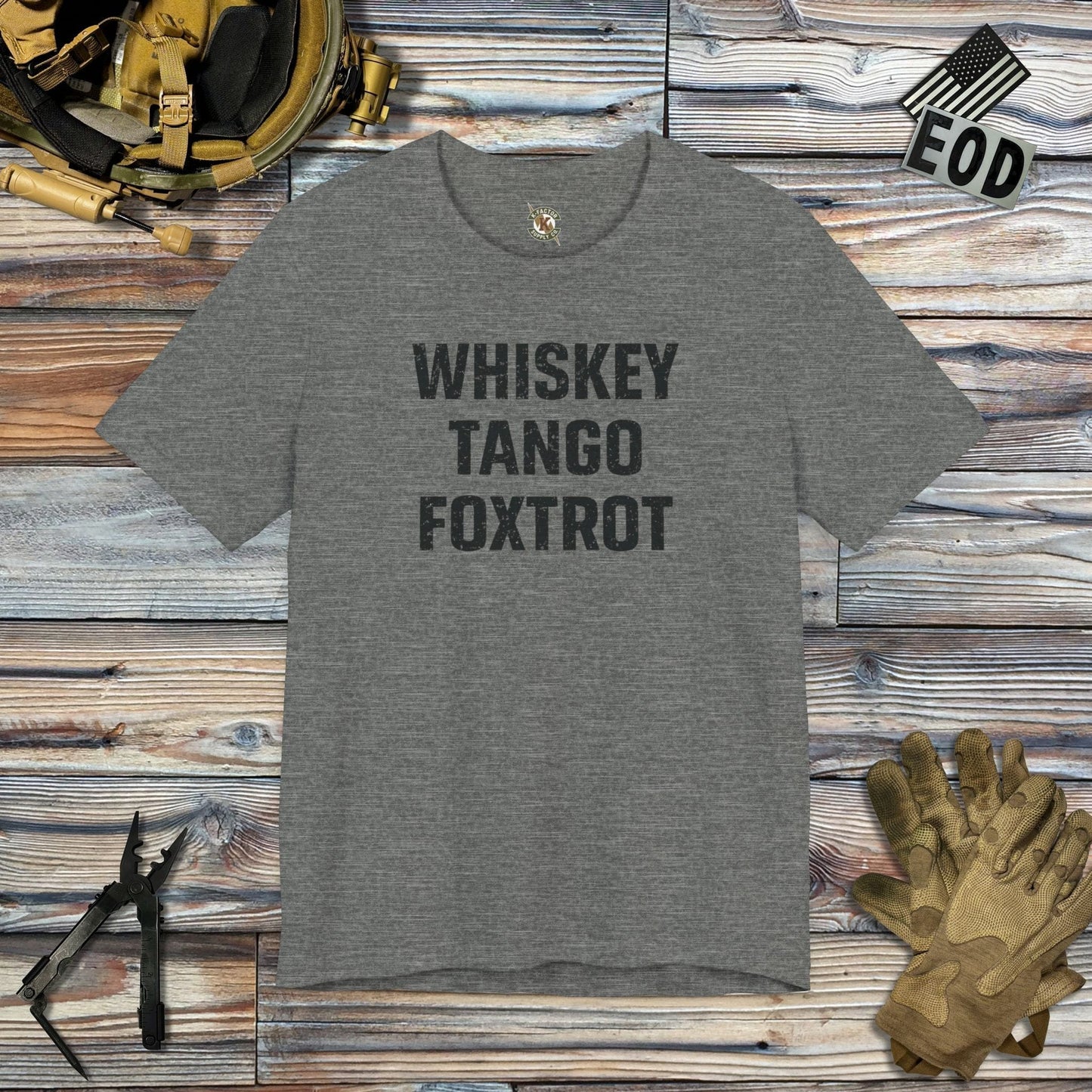 K-Factor Supply Co Whiskey Tango Foxtrot T-Shirt Deep Heather / S