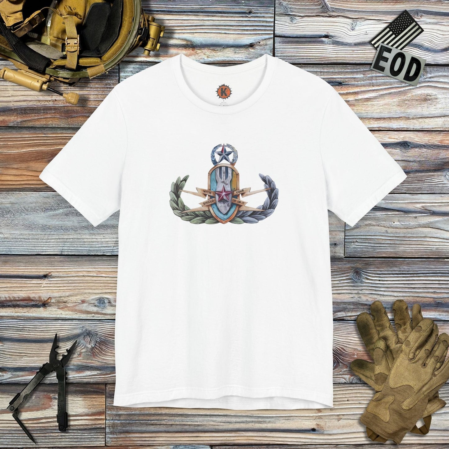 K-Factor Supply Co With Your Shield Crab T-Shirt White / S