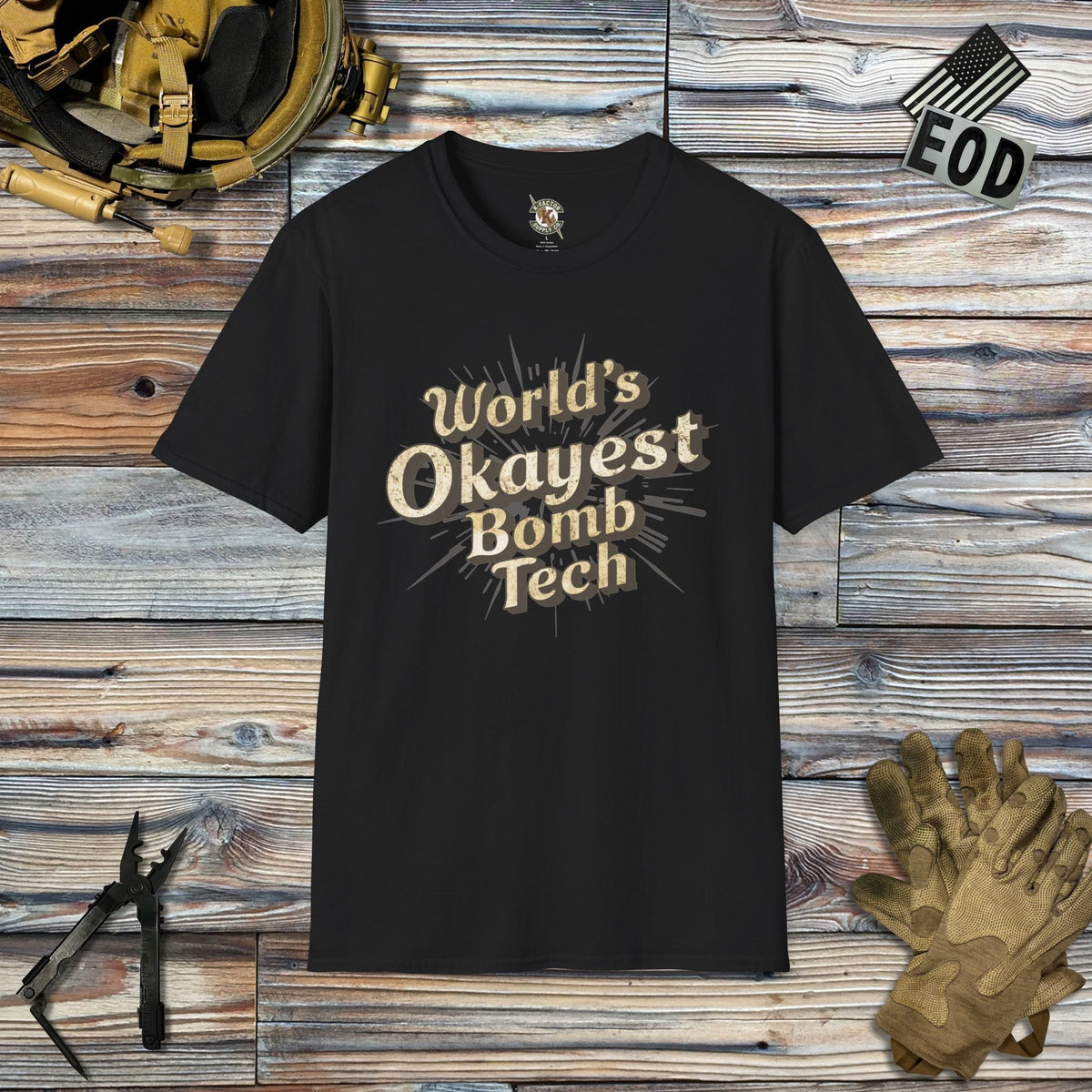K-Factor Supply Co World's Okayest Bomb Tech Mk 1 (B+T) T-Shirt Black / 2XL