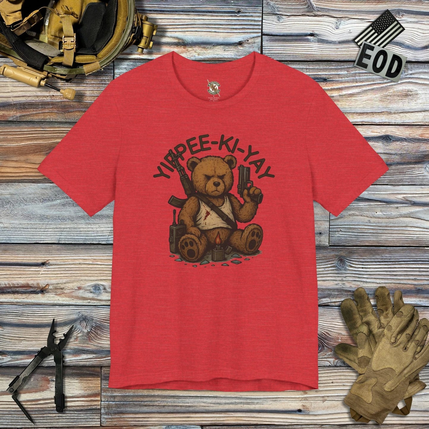 K-Factor Supply Co Yippee-Ki-Yay T-Shirt Heather Red / S